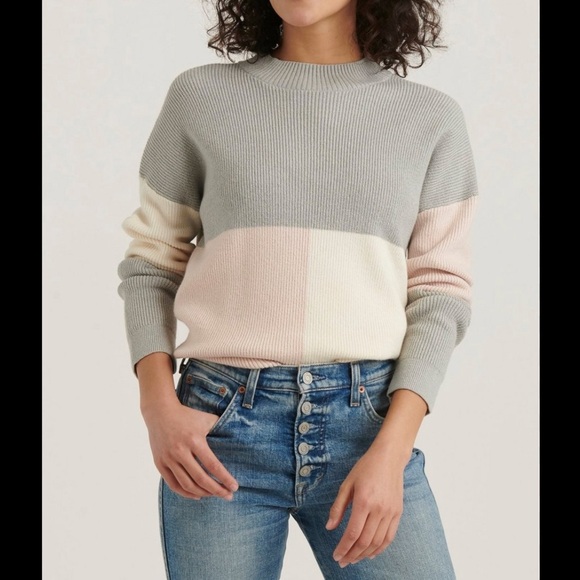 NWT Colorblock Pattern Sweater Lucky Brand - Picture 1 of 5